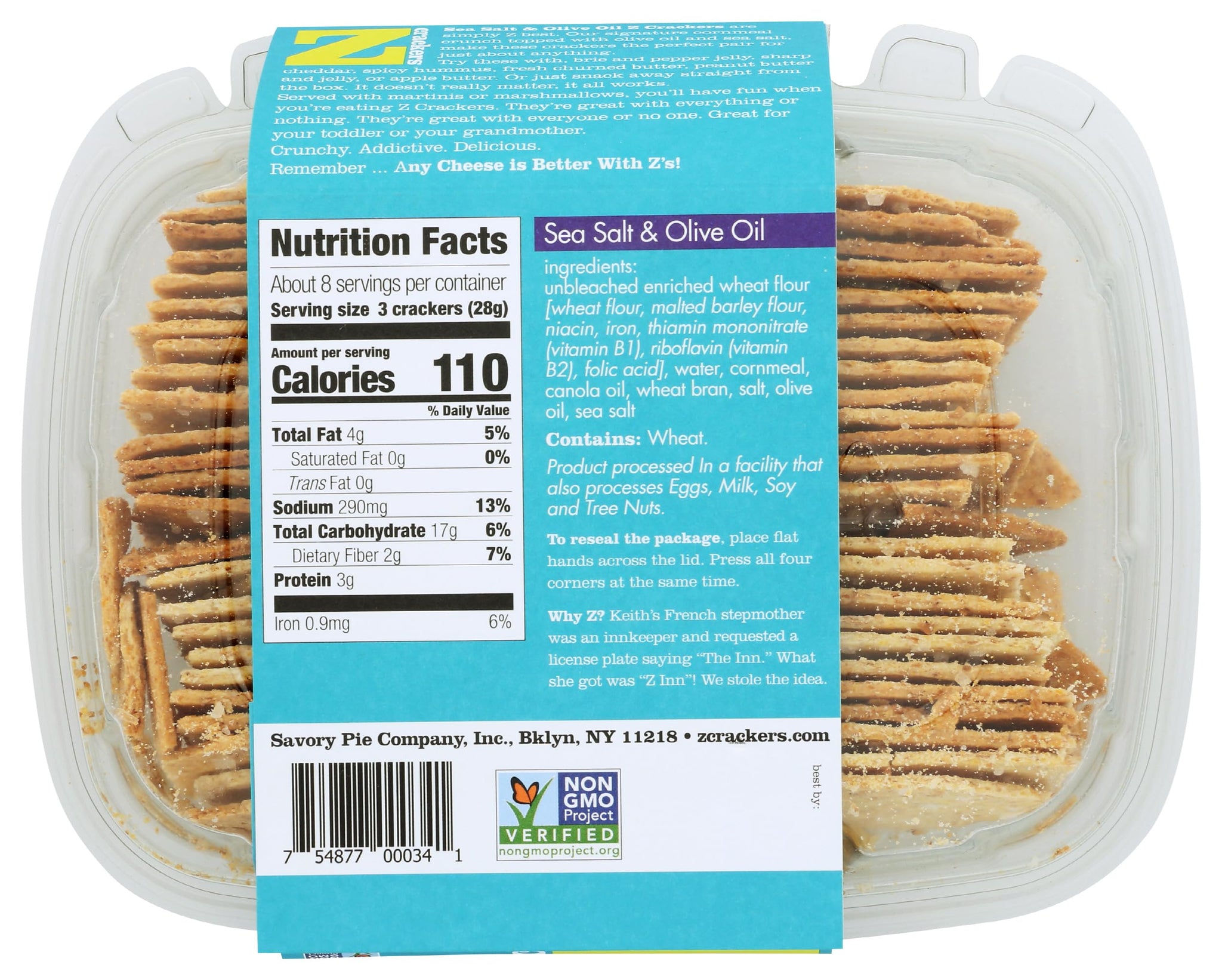 Z Crackers, Crackers Sea Salt And Olive Oil, 8 Ounce