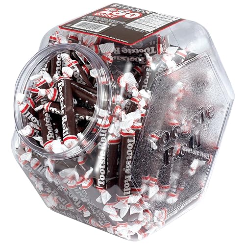 Tootsie Roll 280-Count Tub, Chocolate, Individually Wrapped, 98 Ounce Jar