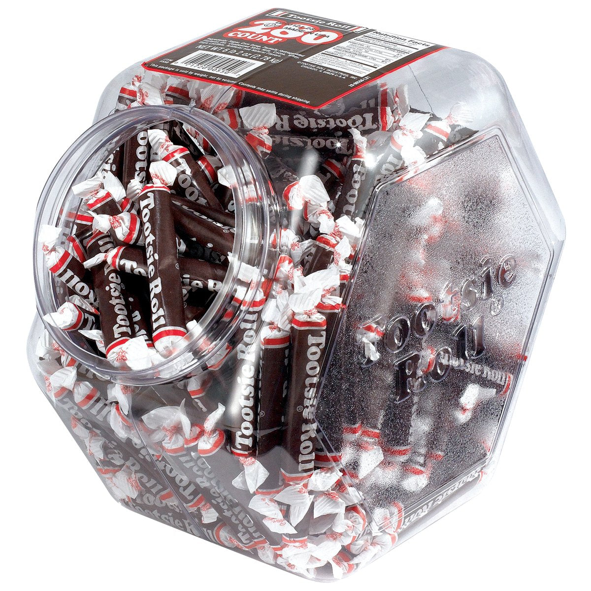 Tootsie Roll 280-Count Tub, Chocolate, Individually Wrapped, 98 Ounce Jar