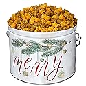 Audrey's Popcorn Tin 1/2 Gallon - Mix Up (Caramel & Cheese) - Large, air-popped popcorn coated in rich, golden caramel made with real butter and brown