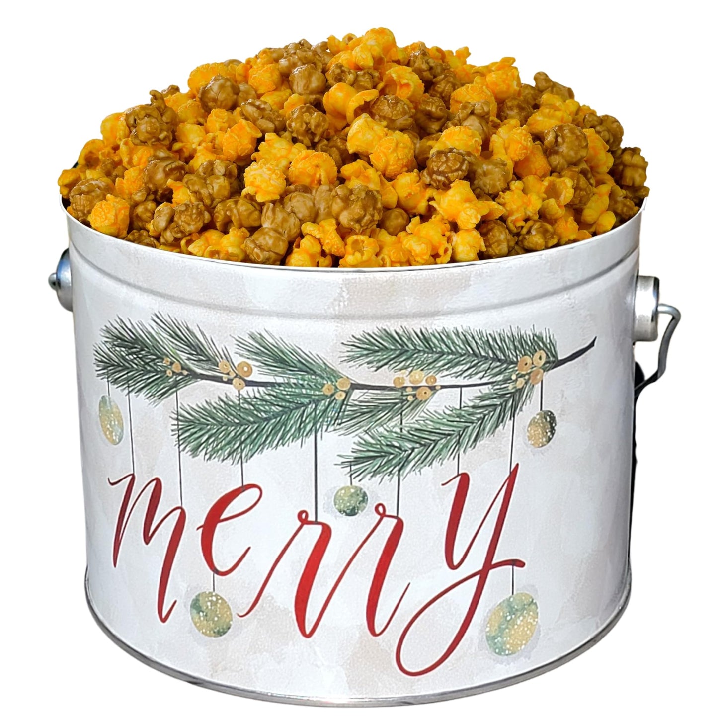 Audrey's Popcorn Tin 1/2 Gallon - Mix Up (Caramel & Cheese) - Large, air-popped popcorn coated in rich, golden caramel made with real butter and brown