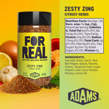 FOR REAL Zesty Zing Seasoning - Citrusy Herb Blend with Lemon, Lime & Tangerine Peel - Gluten Free, Kosher, No Seed Oils or MSG - Bright Flavor