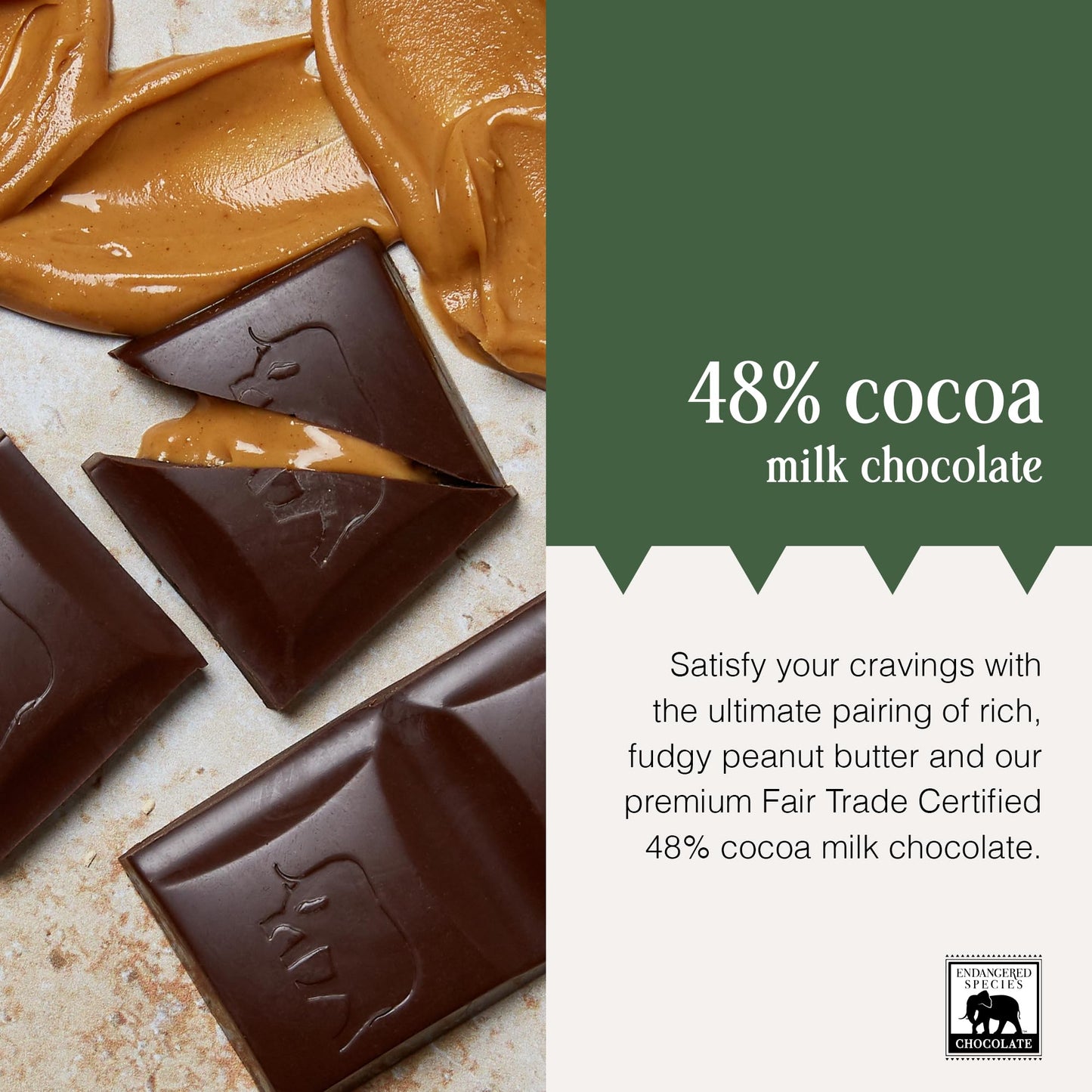 Endangered Species Choclate Bars (Fudgy Peanut Butter + 48% Milk Chocolate)