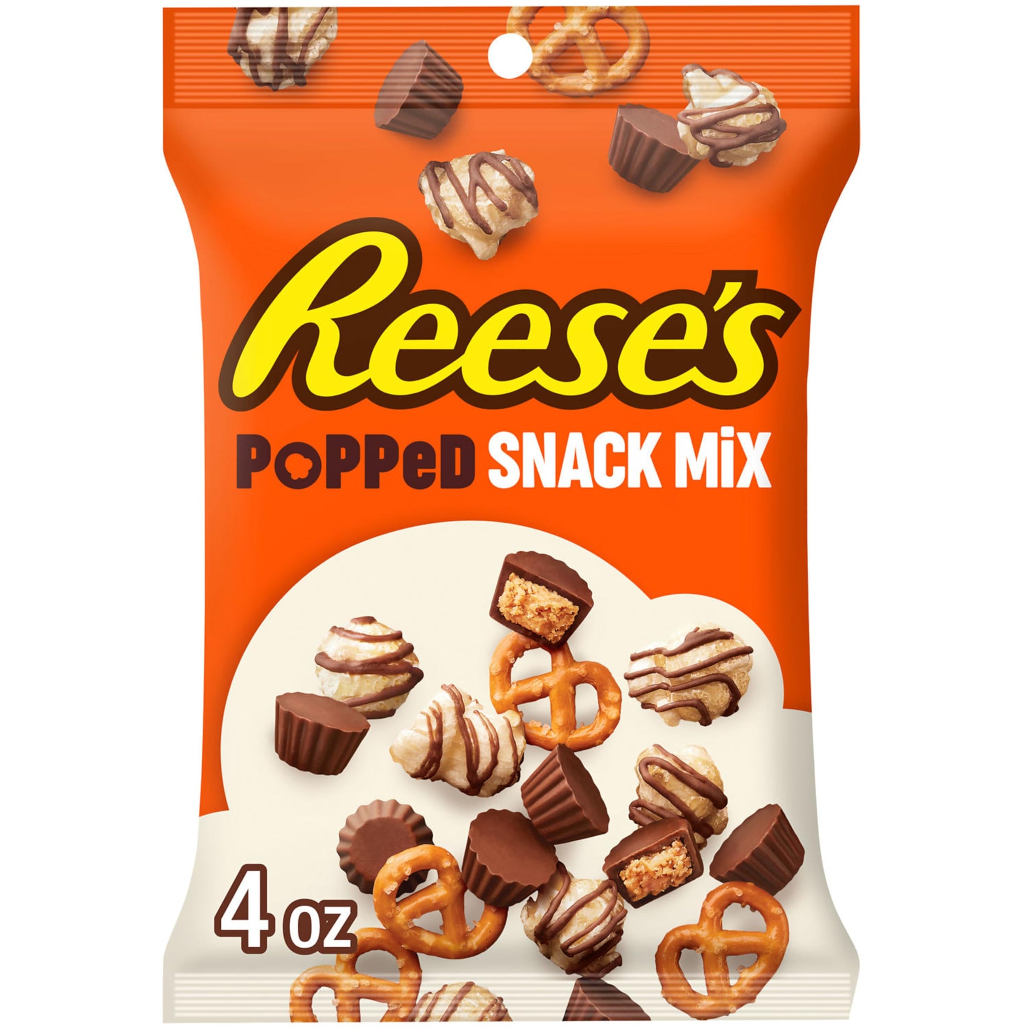 REESE'S Chocolate Peanut Butter Popped, Snack Mix Bag, 4 oz