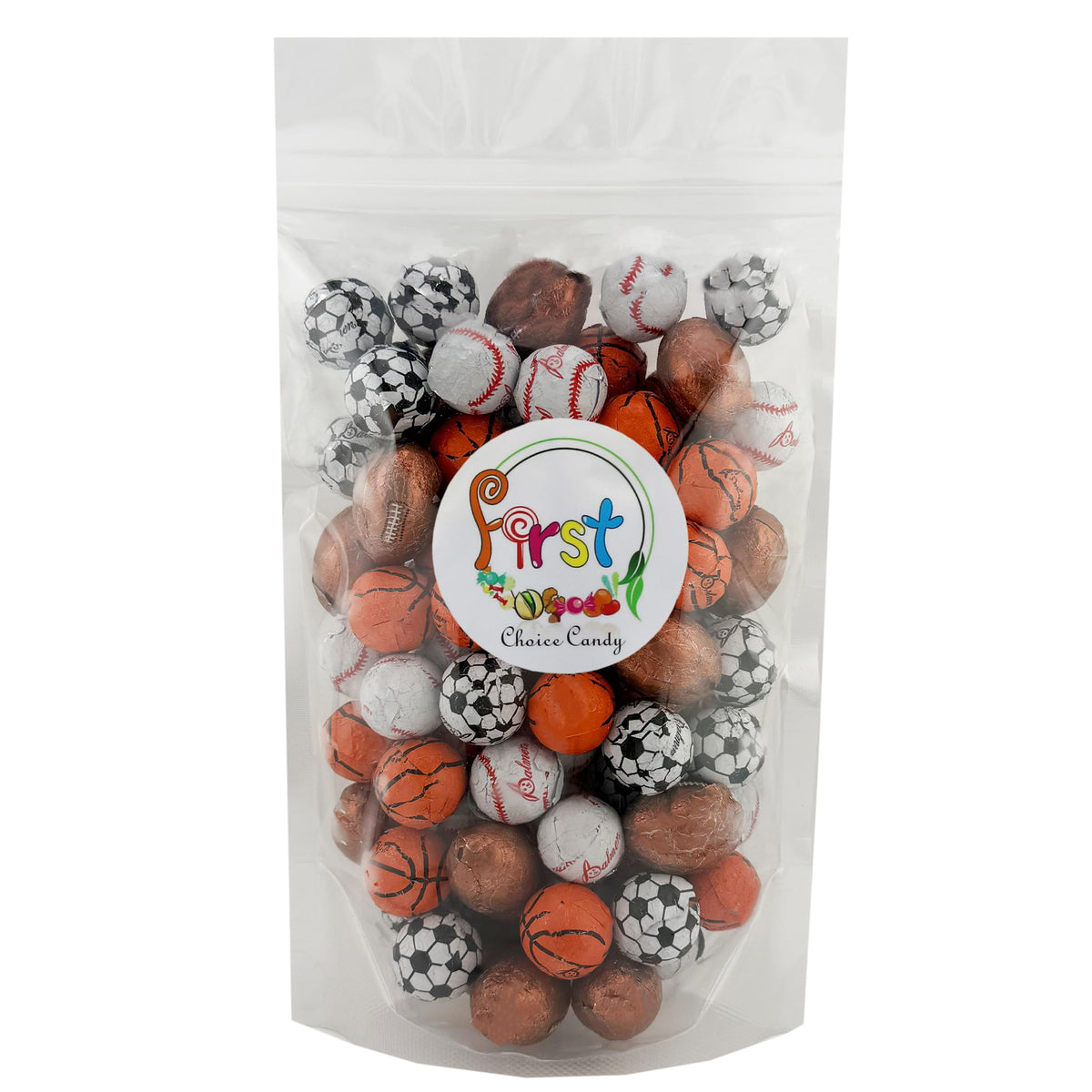 FirstChoiceCandy Milk Chocolate Foil Wrapped Balls (Assorted Sport, 2 Pound (Pack of 1))