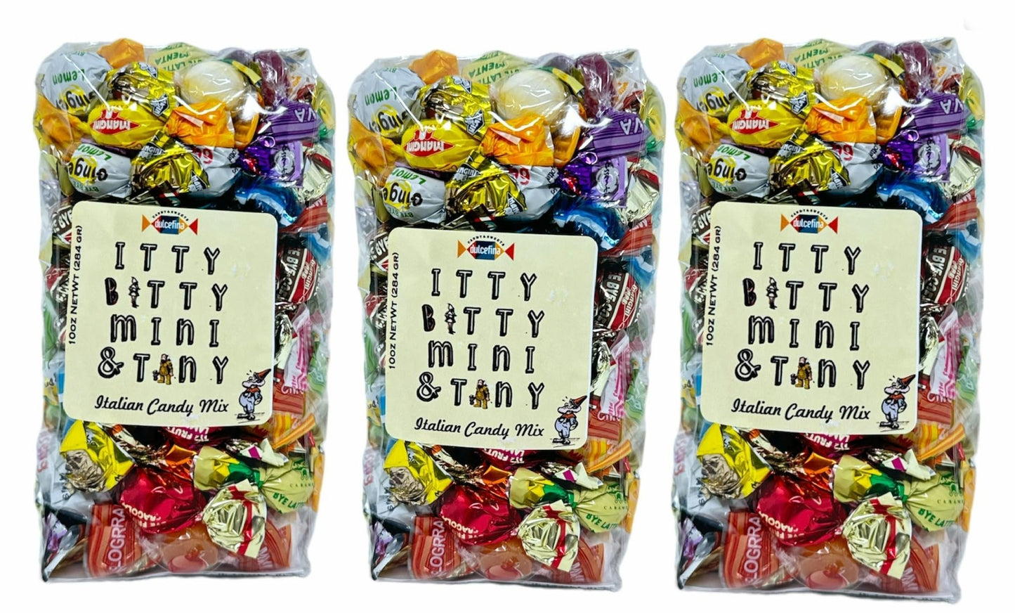 Italian Mini Candy Mix (Itty Bitty Minny & Tiny) - Total wt. 30(Oz), Include: 3 pck of Itty Bitty Mini Mix,