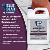 Blue Bear 760CE Verasafe Muriatic Acid Replacement Safer, Fume-Free, Non-Caustic Cleaner & Concrete Etcher Biodegradable Formula for Concrete, Metal