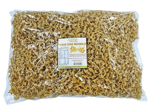 Wide Egg Noodle Pasta | 100% Durum Semolina Flour | Made in America | by Dasher's Spice & Beans | 5 lb.