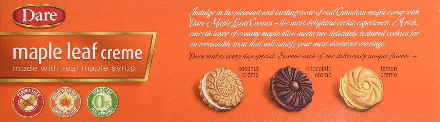 Dare Original Gourmet Maple Leaf Cream (Pack of 2) 12.3 oz Boxes