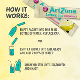 AriZona Lemon Tea - On-the-Go Powdered Drink Mix, 0.07oz 120 Count - 10ct Boxes (Pack of 12)