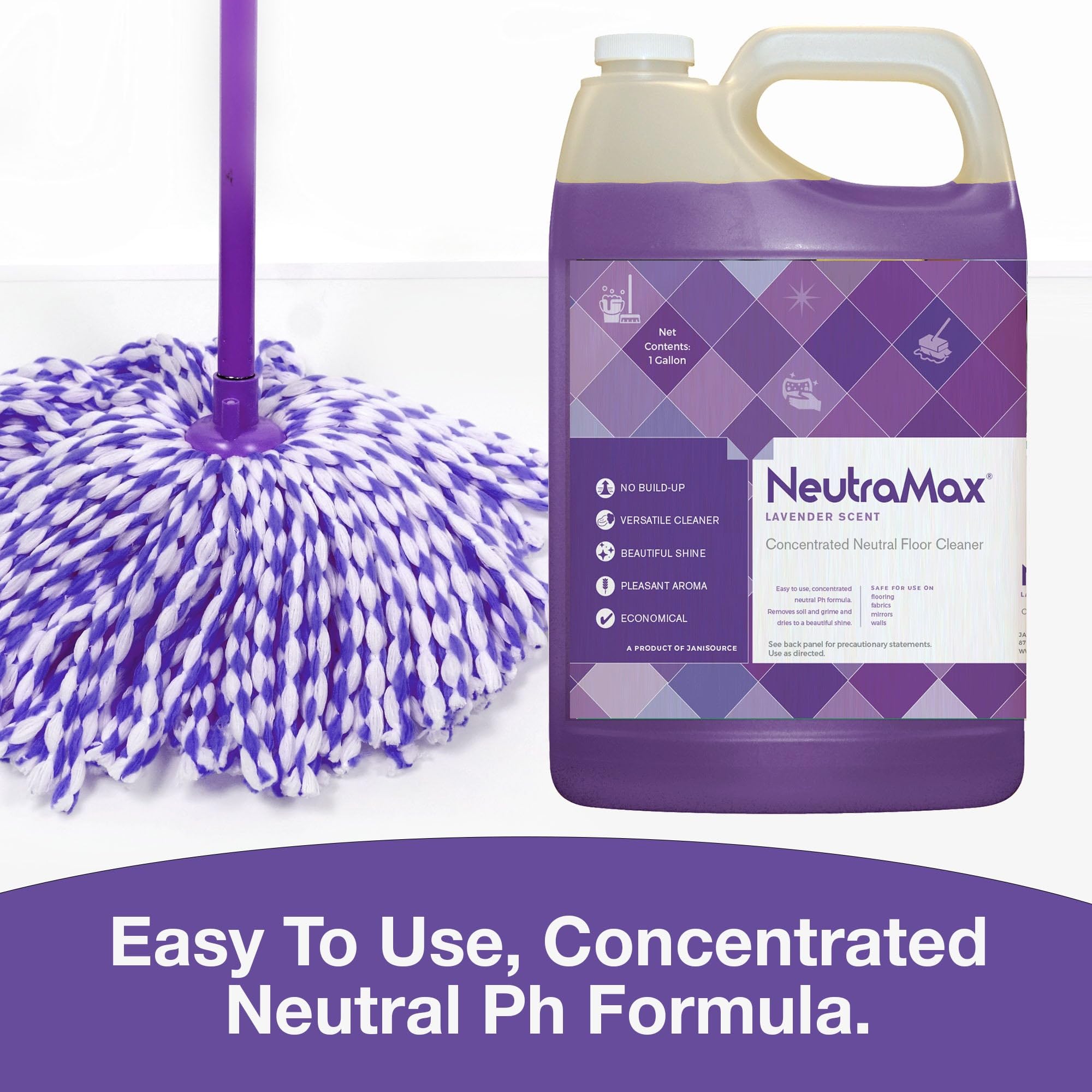 Jani-Source Neutramax Lavender Scented Concentrated Neutral Floor Cleaner, 1 Gallon