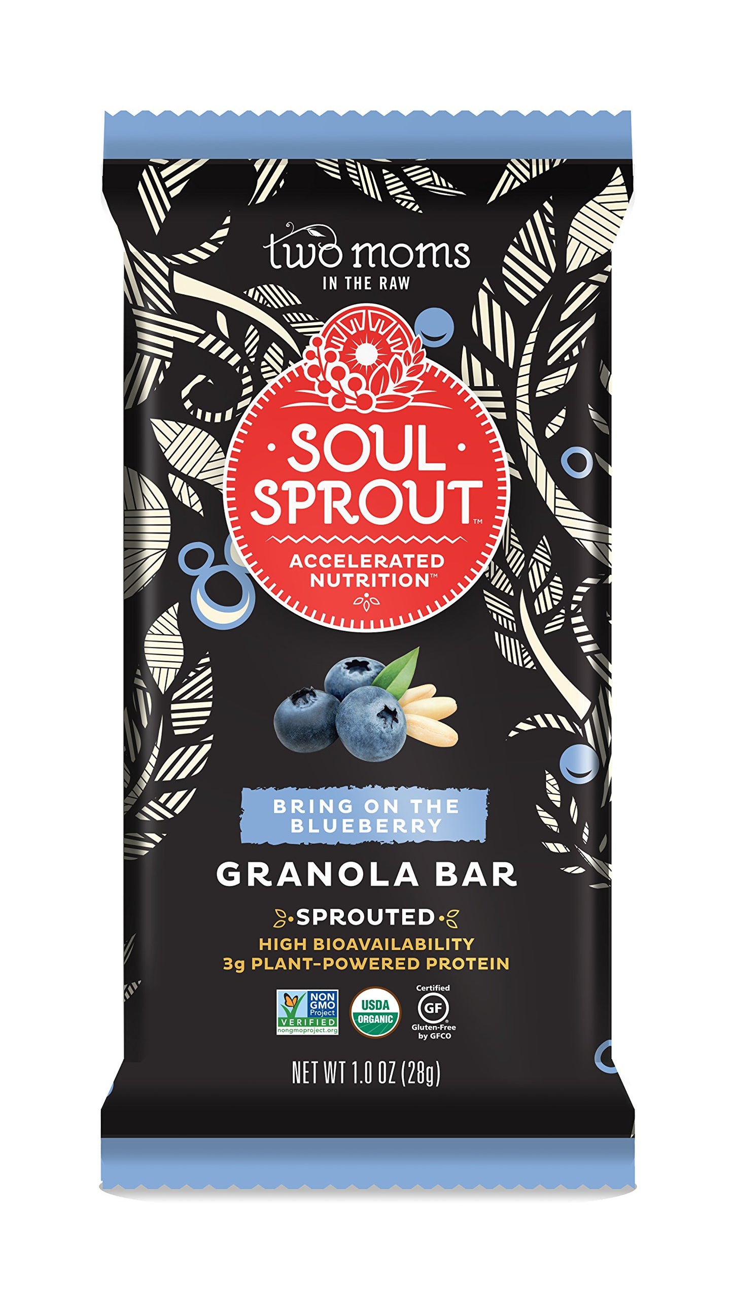 Two Moms In The Raw, Bar Granola Blueberry Organic, 1 Ounce, 6 Pack