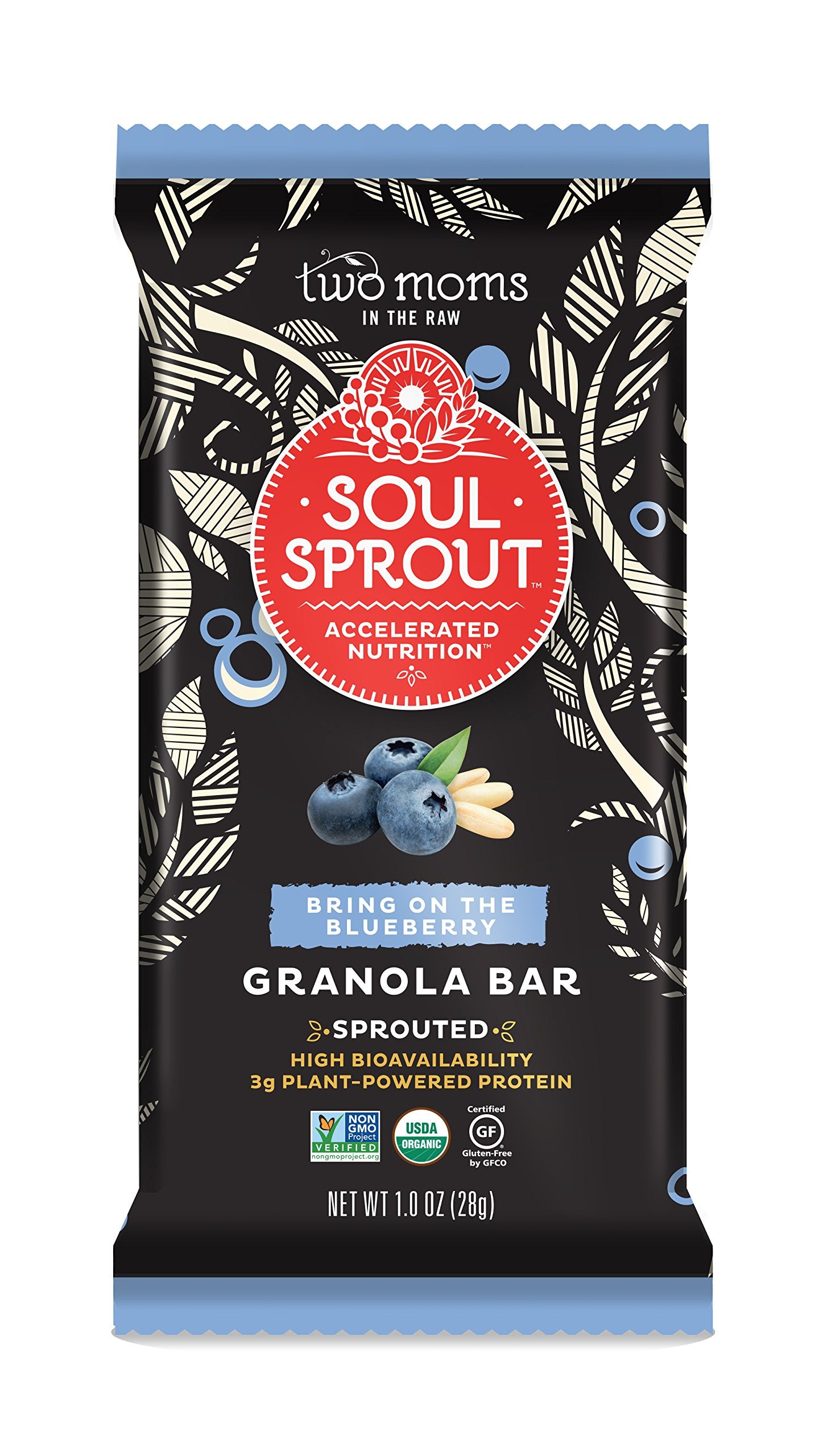 Two Moms In The Raw, Bar Granola Blueberry Organic, 1 Ounce, 6 Pack