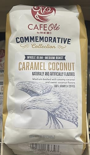 Cafe Ole Caramel Coconut Commemorative Collection Whole Bean Coffee 12 oz. (Pack of 2)