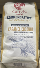 Cafe Ole Caramel Coconut Commemorative Collection Whole Bean Coffee 12 oz. (Pack of 2)