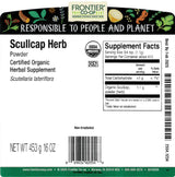 Frontier Co-op Scullcap Herb Powder, Certified Organic, Kosher | 1 lb. Bulk Bag | Scutellaria lateriflora L.