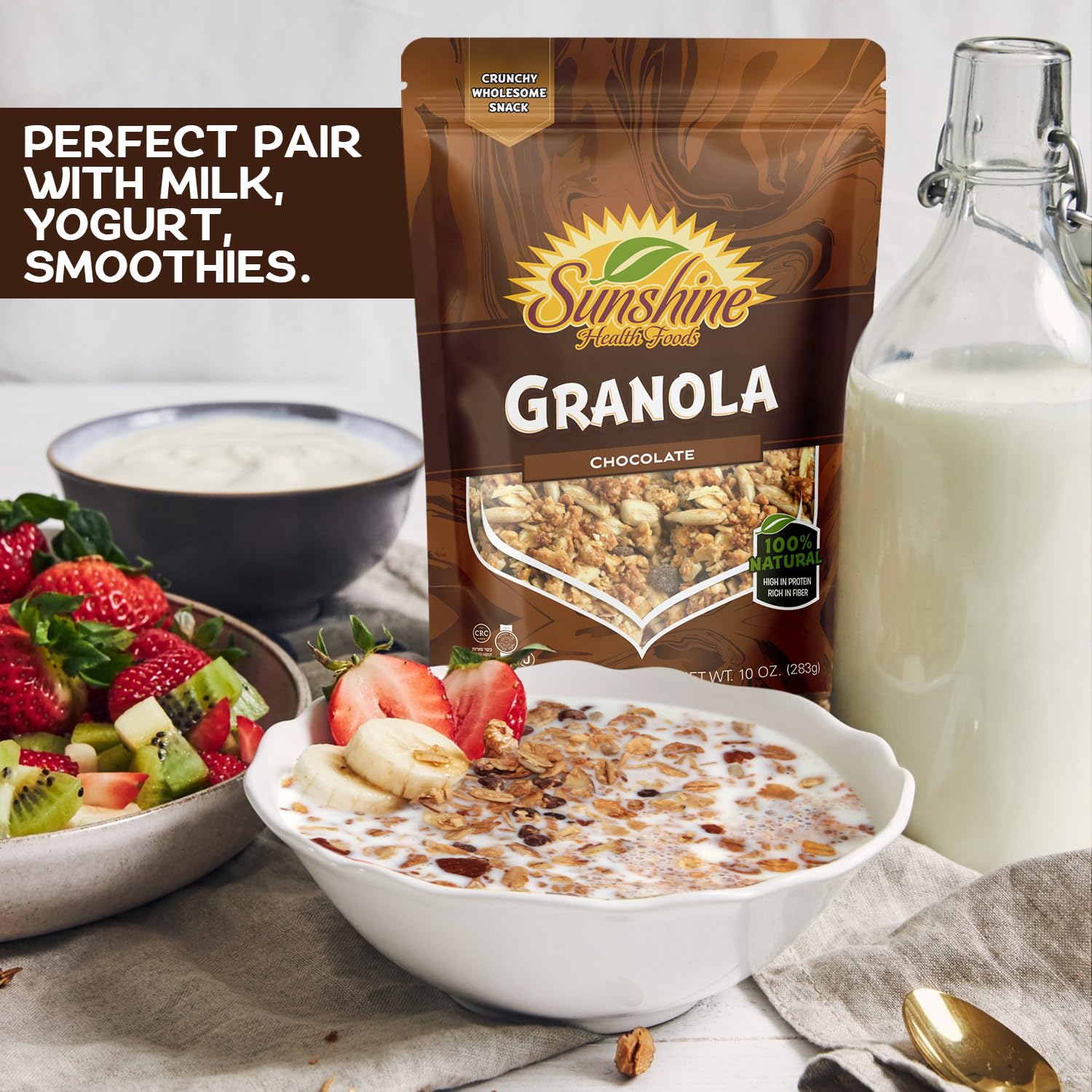 Chocolate Granola, Delightfully Crunchy Healthy Granola Cereal, Ideal Granola for Yogurt or Enjoy with Milk, Perfect Granola Cereal Healthy Snack