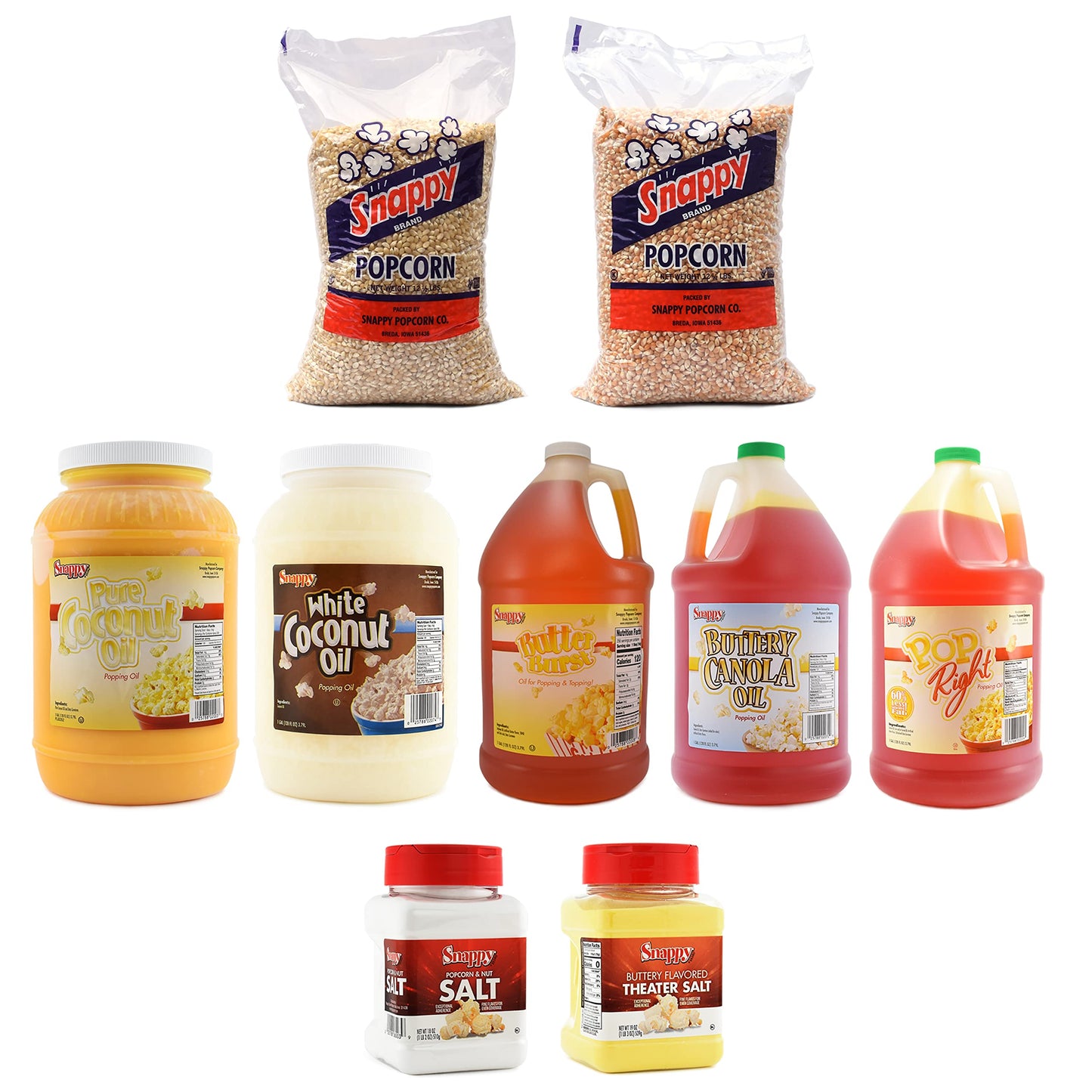 Snappy Mix & Match Popcorn Kernels, Oil & Salt Do-It-Yourself Popcorn Kit, 3 Pack