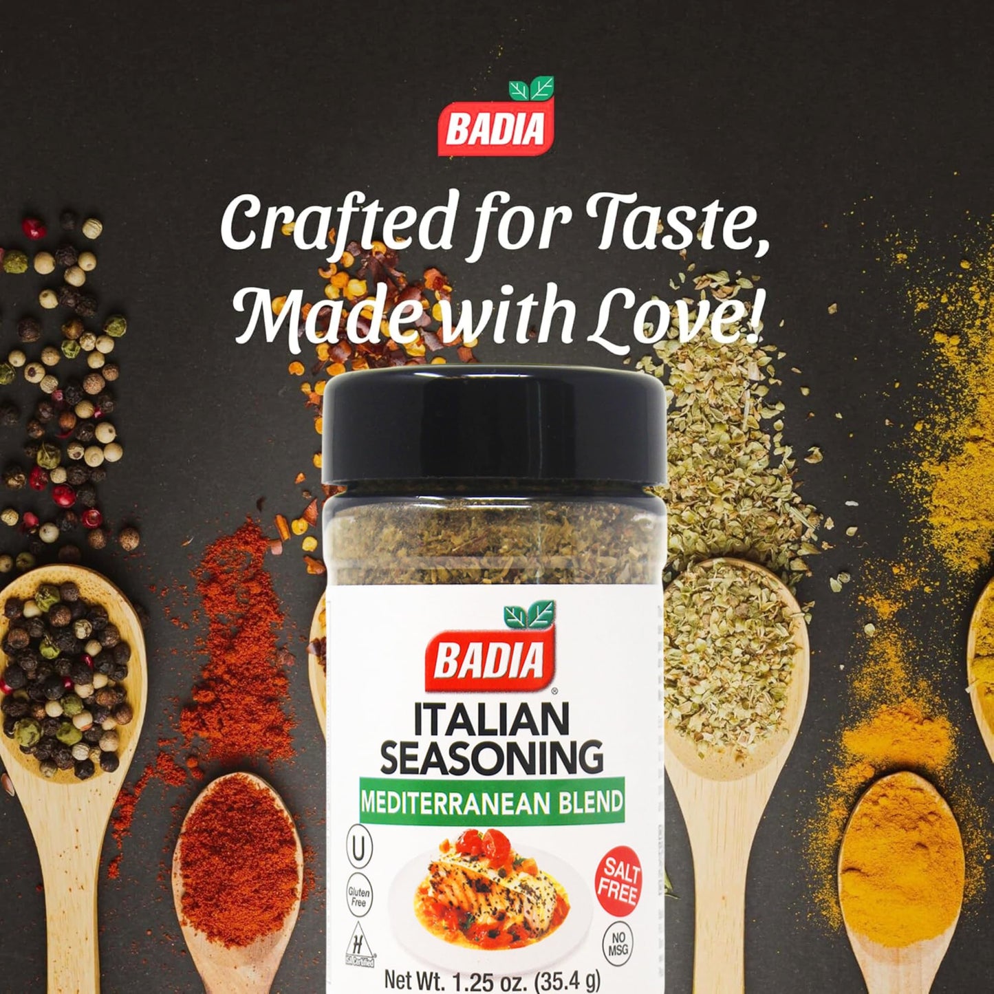 Badia Italian Seasoning 1.25 oz - Classic Herb Blend with Basil, Oregano, Rosemary & Thyme