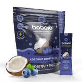 Bobelo Self Carbonating, Clean Energy + Hydration Electrolytes Powder Drink Mix, Coconut Berry Blitz, 100mg Guarana Caffeine, Sugar Free, 15 Pack