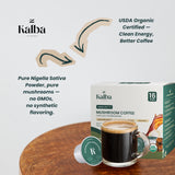 Organic Mushroom Coffee Pods with Lion’s Mane, Chaga, Turkey Tail & Nigella Seed - Medium Roast Functional Wellness Coffee Pods for Focus, Calm Energy