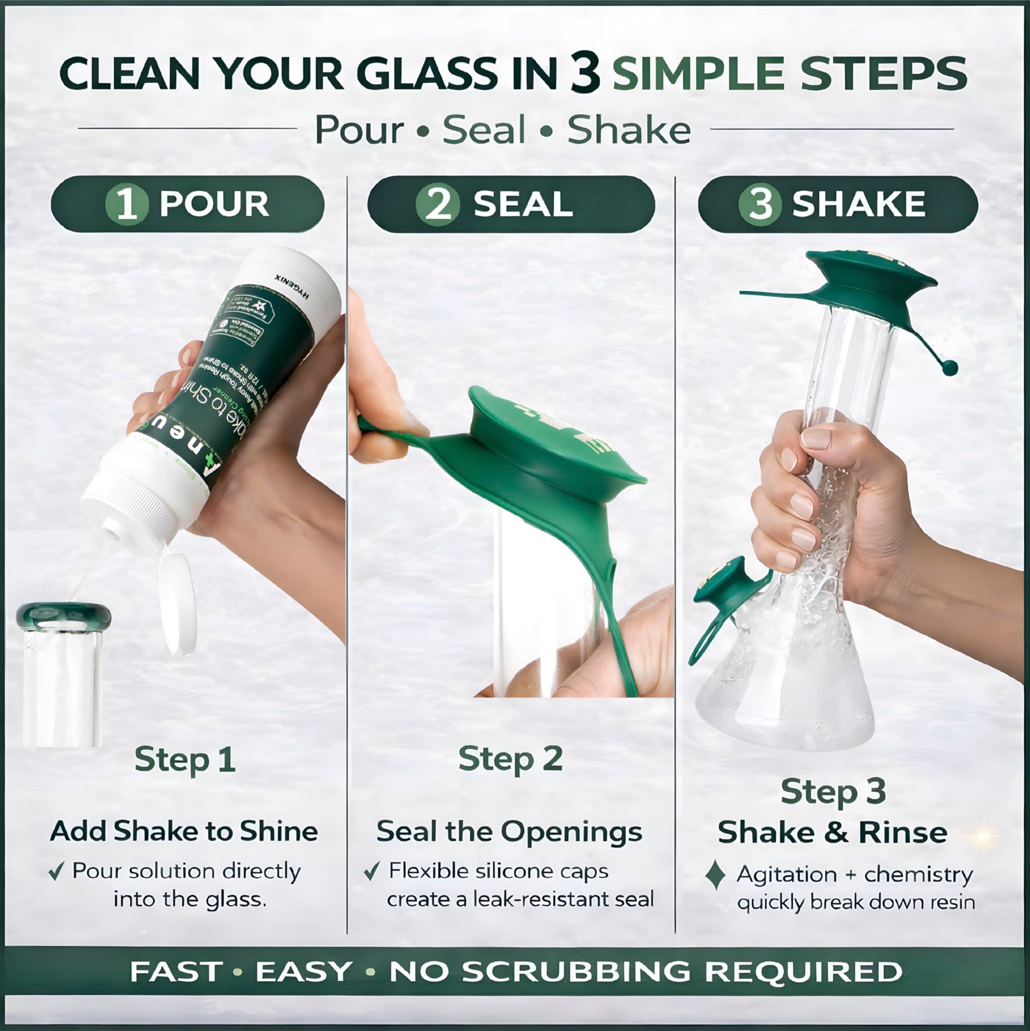 Aneu Shake to Shine (1 Pack) - Fast-Acting Cleaner | Shake Away Tough Resins & Grime | Cleans Glass, Silicone, Metal, & Borosilicate | 12oz - 1 Pack