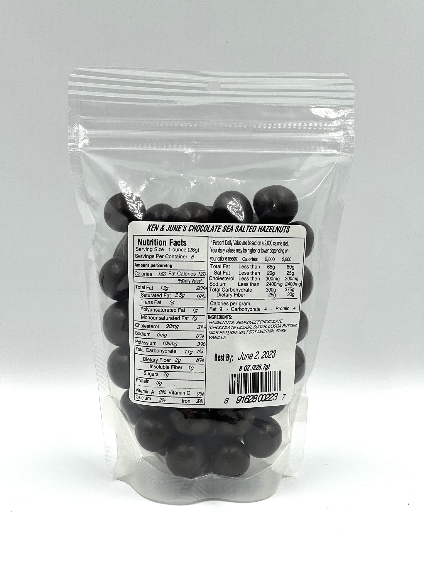 Dark Chocolate Hazelnuts w/Sea Salt - 8oz