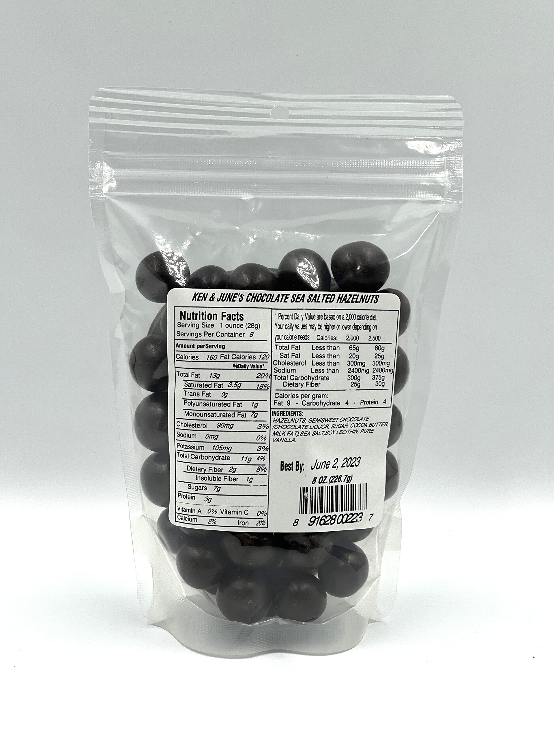 Dark Chocolate Hazelnuts w/Sea Salt - 8oz