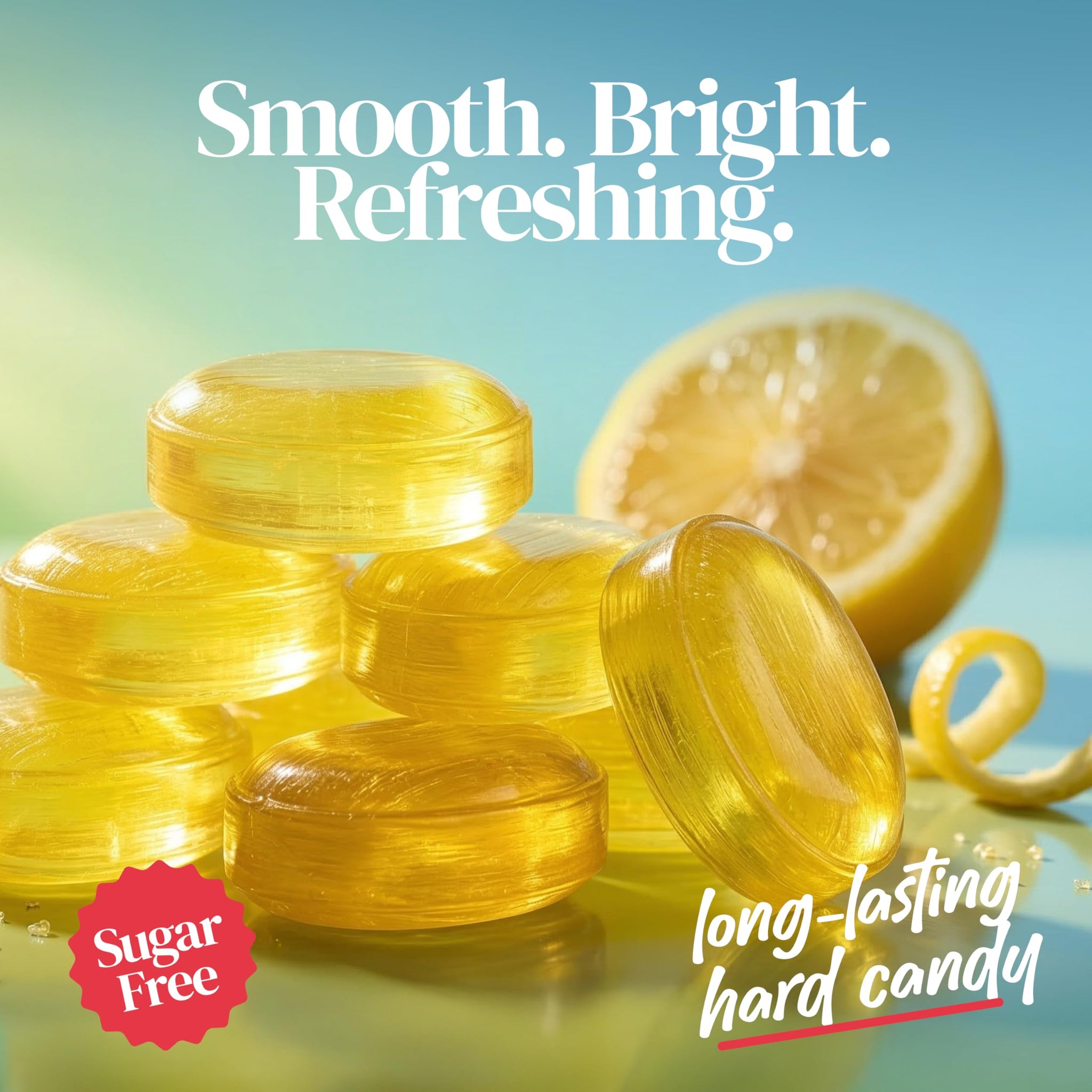 Sugar Free Lemon Drops Hard Candy, 1 lb. Bag, Individually Wrapped Lemon Candy, Sugarless Low Calorie Hard Candy, Perfect for Candy Dishes, Office