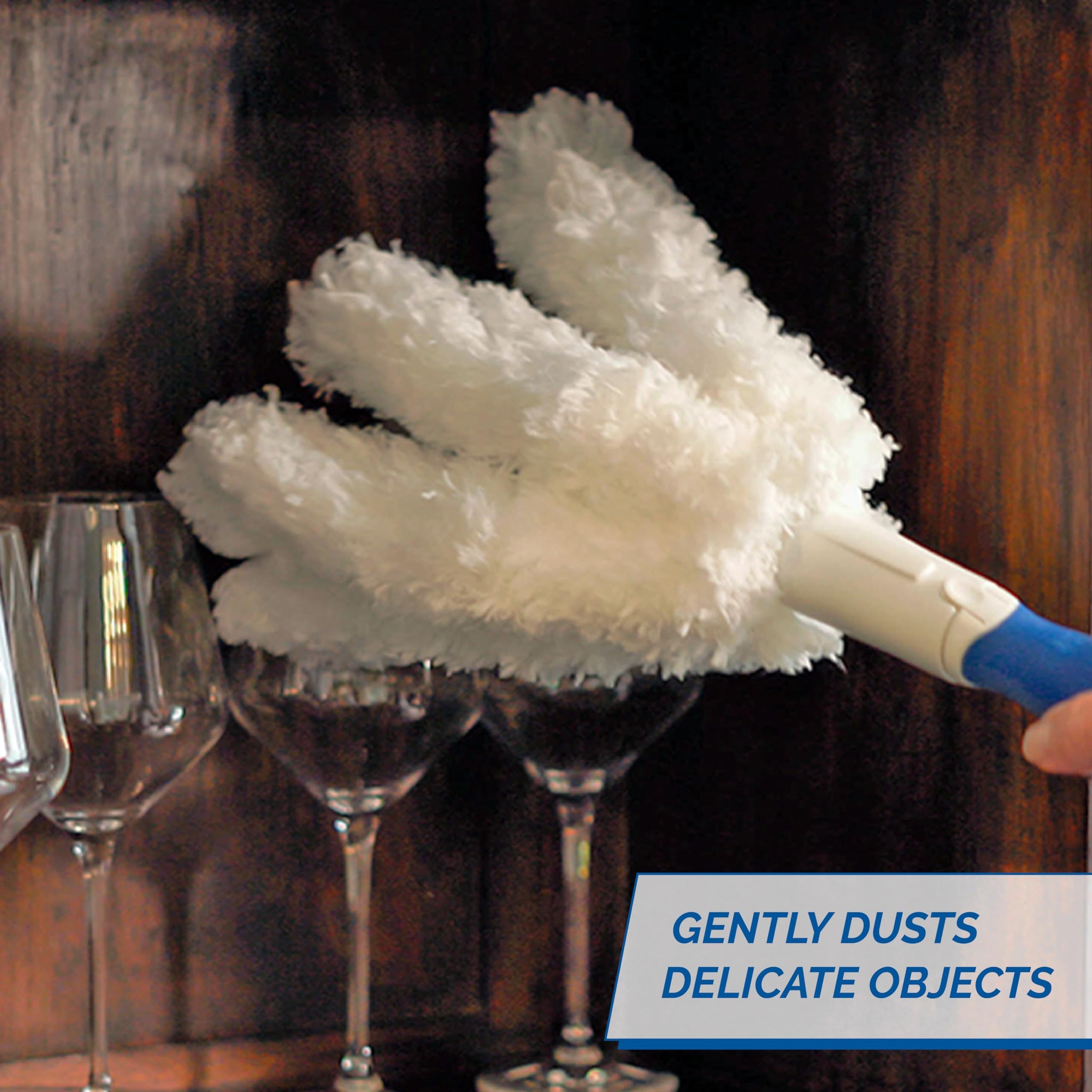 Unger Connect and Clean Microfiber Feather Duster for Household Cleaning and Dusting, Cleans Fragile Objects, Glassware, Vases, Picture Frames