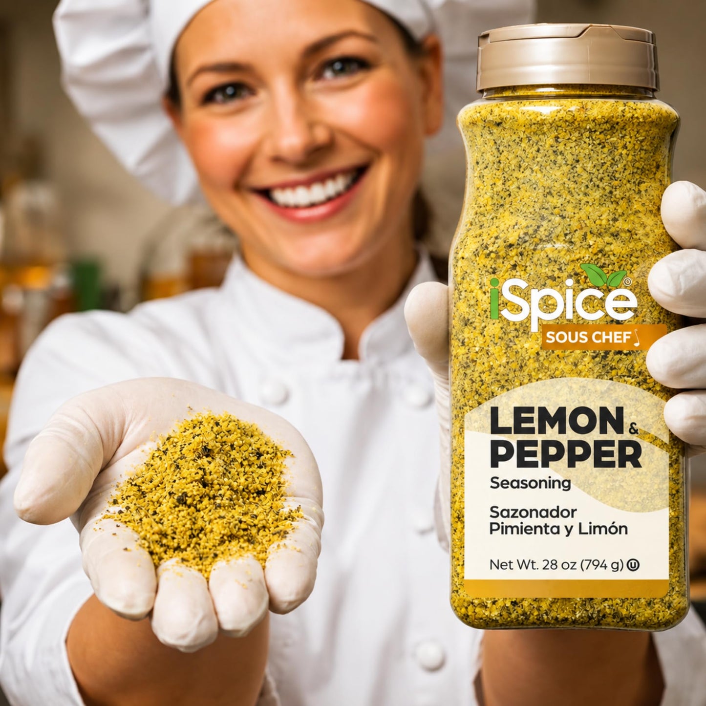 iSpice | Lemon Pepper Seasoning | 28 oz | Bulk Size | Mixed Spices & Seasonings | Kosher