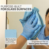 Claro 2 Step Glass Cleaning Cloth 8-Pack - Green Wet & Blue Dry Microfiber Towels Cleaning for Windows, Mirrors & Glass - Streak and Lint Free Cloth