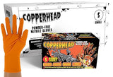 Copperhead HD Orange Nitrile Disposable Gloves, 8 Mil, Latex and Powder Free, Industrial, Food Safe, Raised Diamond Texture (Large, Case/1000)