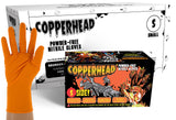 Copperhead HD Orange Nitrile Disposable Gloves, 8 Mil, Latex and Powder Free, Industrial, Food Safe, Raised Diamond Texture (Large, Case/1000)