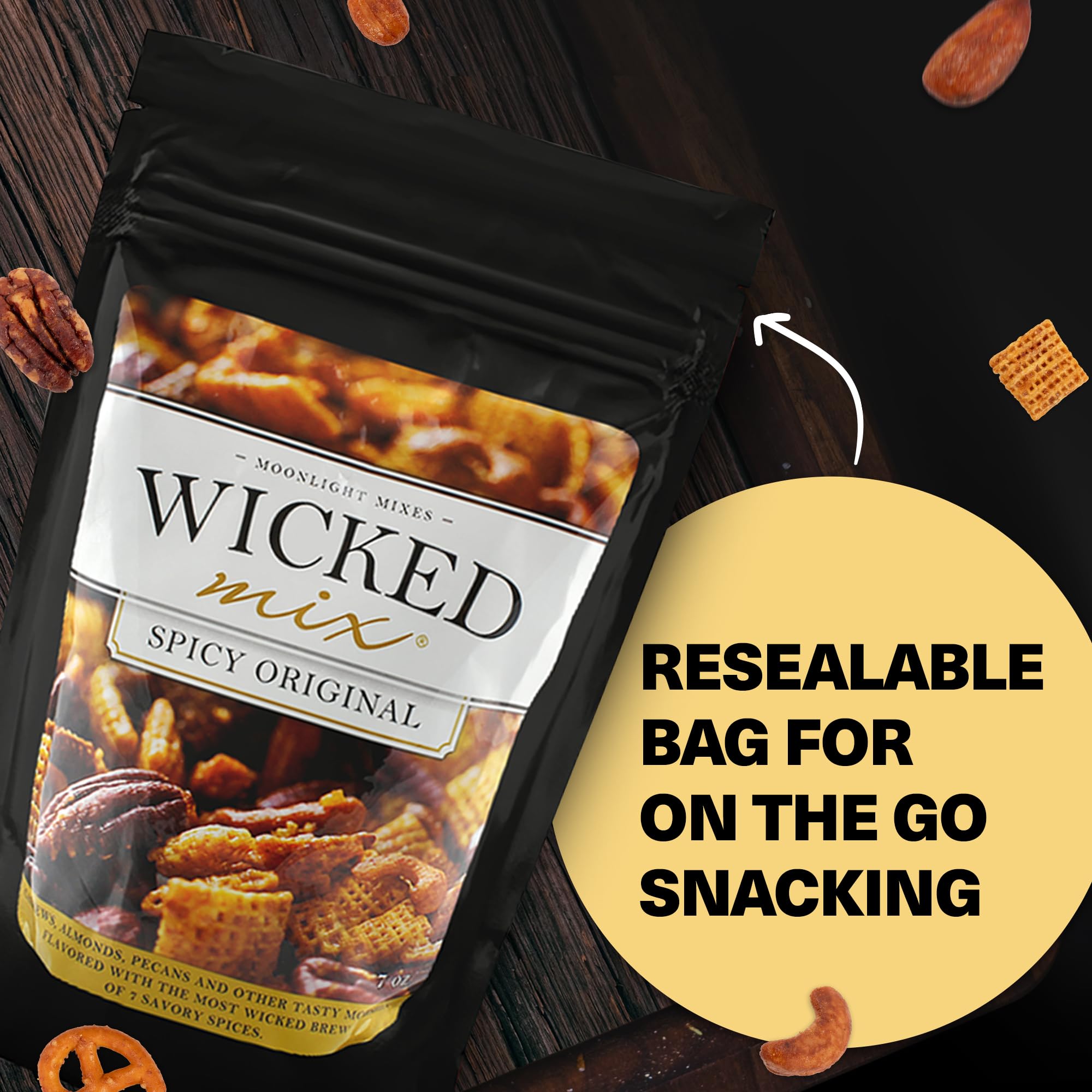 Wicked Mix Snack Mix with Mixed Nuts - Sweet and Salty Snacks Trail Mix Snack Packs with Almonds, Cashews, Pretzels, Pecans - Healthy Snacks Zero