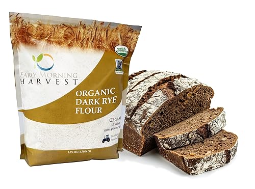 Early Morning Harvest Organic Dark Rye - Made from Organic, Non-GMO Rye - Stone Ground Dark Flour for Bread and Baking, Pumpernickel Flour, Sourdough