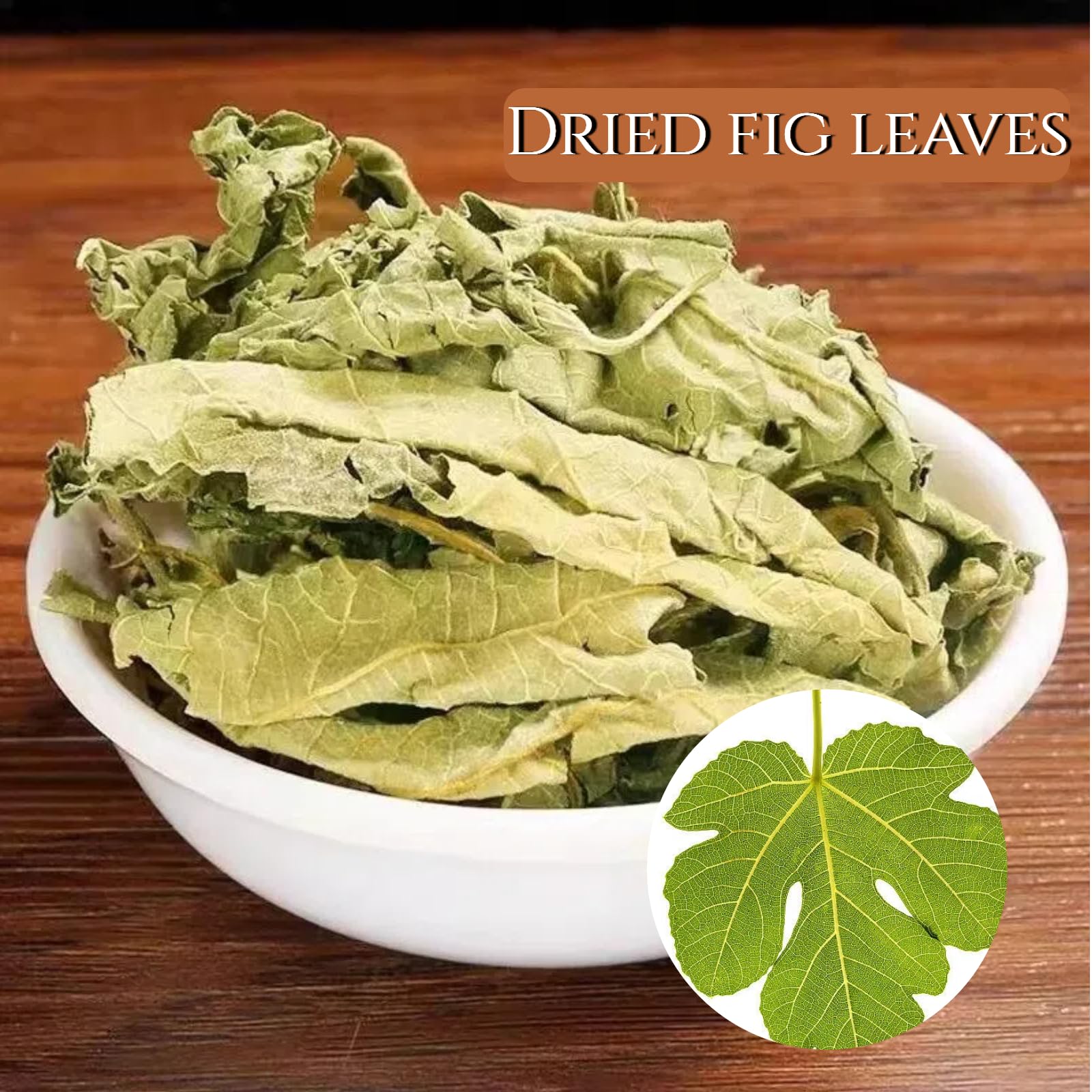 Premium Dried Fig Leaves - 3.5oz(100G) Whole Sun Dried Fig Leaf Tea | Hoja De Higo Herbal Blend, No Additives