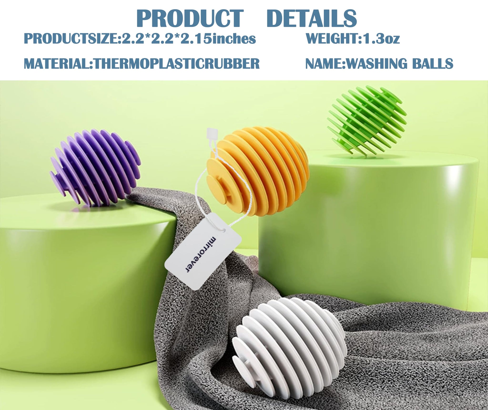 Mirrorever Laundry Balls Laundry Scrubbing Ball for Washer, Reusable Washing Machine Washer, Dryer Balls Agitator Ball for Washing Machine (3, Purple)