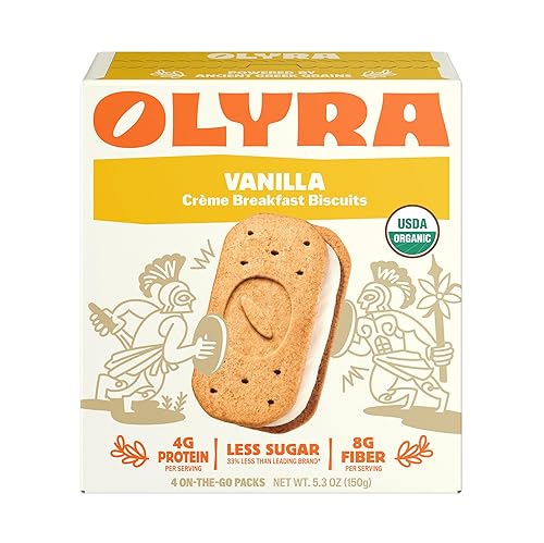 Olyra Organic Vanilla Cream Filled Breakfast Biscuit, 5.3 OZ