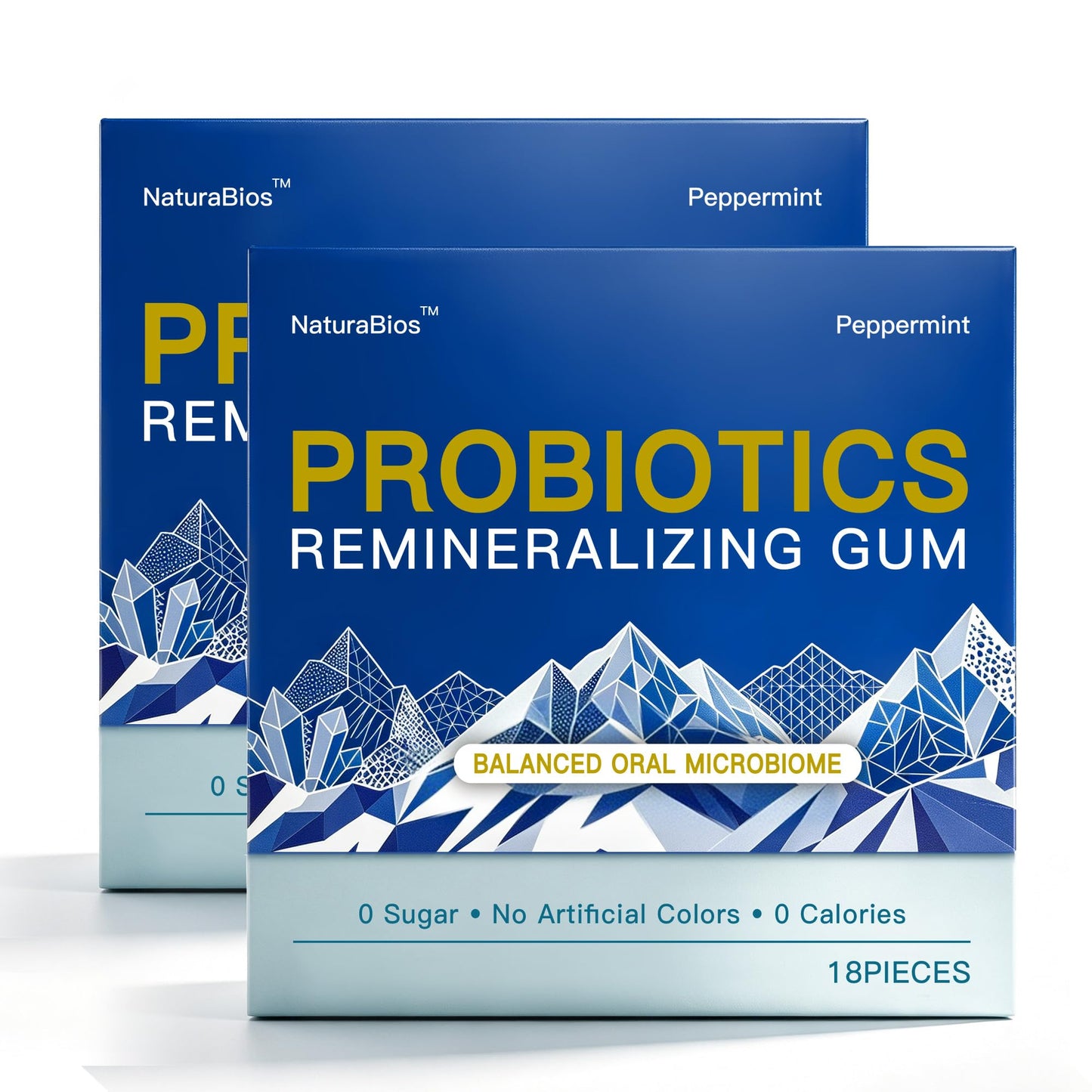 Remineralizing Gum with Nano Hydroxyapatite and Oral Probiotics, Xylitol Chewing Gum for Enamel Support, Sensitive Teeth Comfort, Brighter Looking