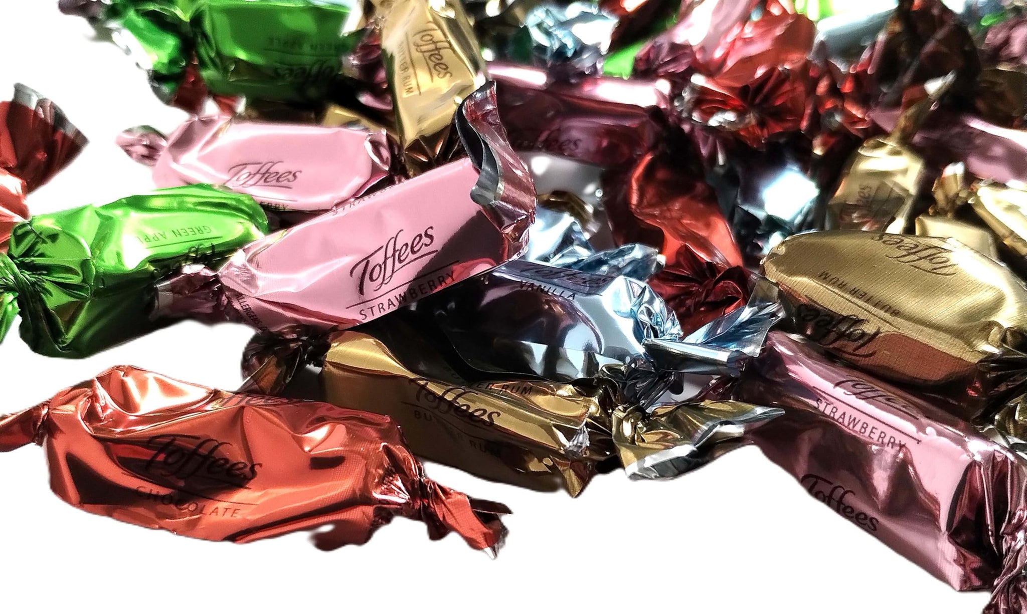 Assorted Toffee Candy - 2 lbs of Fresh Delicious Assorted Individually Wrapped 5 Flavors Smooth Creamy Toffee