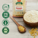 Laxmi Gram Besan Flour 2 lb Non-GMO, Vegan, Gluten Free - Made from Finely Ground Chickpeas Perfect for Authentic Indian Recipes
