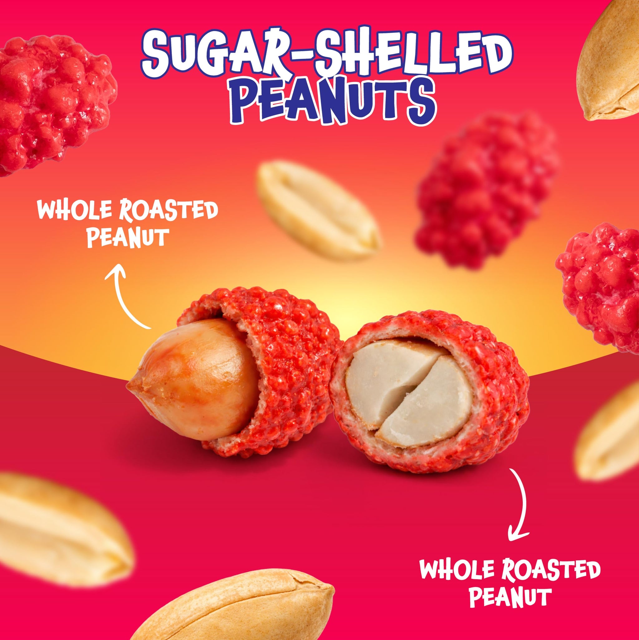French Burnt Peanuts - 2 Pound Bulk Pack - Old Fashioned Candy Coated Peanuts - Red Nostalgic Candy for Buffets, Snacking, and Gifting - Crunchy Retro