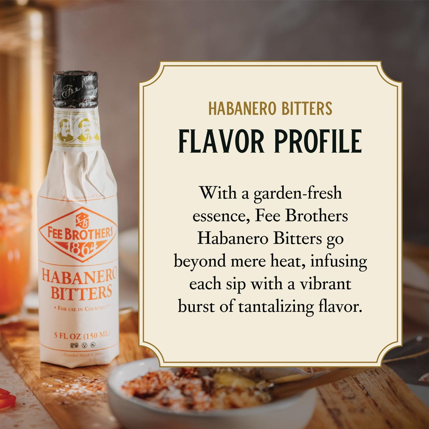 Fee Brothers Habanero Cocktail Bitters - Aromatic Cocktail Mixer & Concentrated Flavoring, Gluten Free, Vegan-Friendly, 5 fl oz