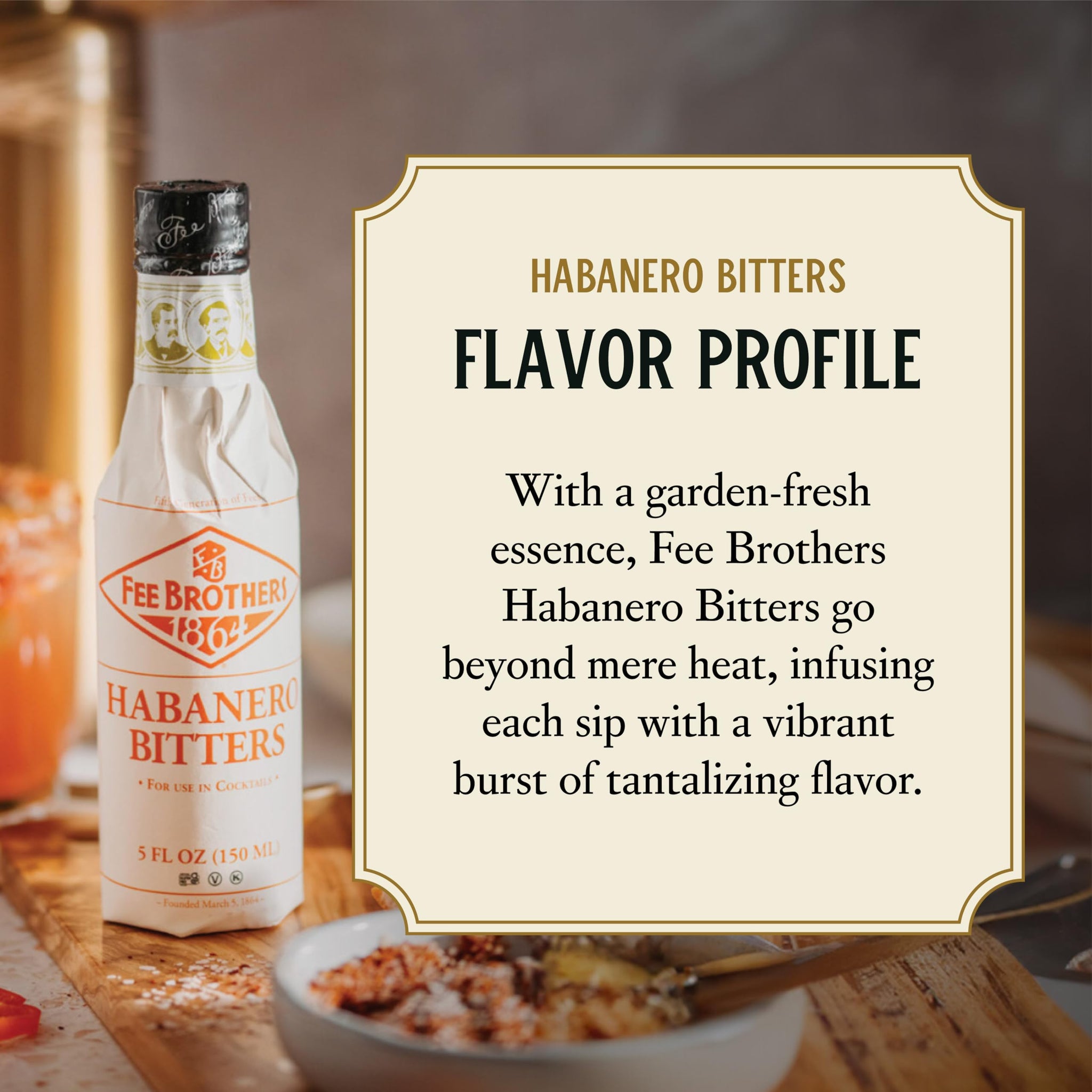 Fee Brothers Habanero Cocktail Bitters - Aromatic Cocktail Mixer & Concentrated Flavoring, Gluten Free, Vegan-Friendly, 5 fl oz