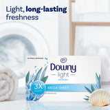 Downy Light Mega Dryer Sheets, Laundry Fabric Softener, Ocean Mist, 130 Count