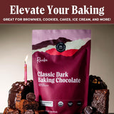 Raaka Organic Baking Chocolate - 71% Cacao Bittersweet Dark Chocolate - Allergen Friendly, Dairy Free, Nut Free, Kosher, Vegan Baking Chips - One 8oz Resealable Bag