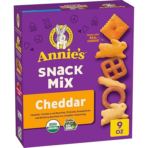 Annie's Homegrown Organic Cheddar Snack Mix, Bunnies Cheddar, 9 Oz