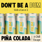 BUM Sugar-Free Energy Drink, Pina Colada - Lightly Carbonated & No Artificial Colors, Natural Caffeine & Citicoline for Energy & Focus, Brain Boost