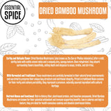 Essential Spice Dried Bamboo Mushrooms, 4 oz - Delicate Texture & Mild Earthy Flavor - Ideal for Soups, Stir-Fries, Hot Pots & Asian Cuisine - Unique